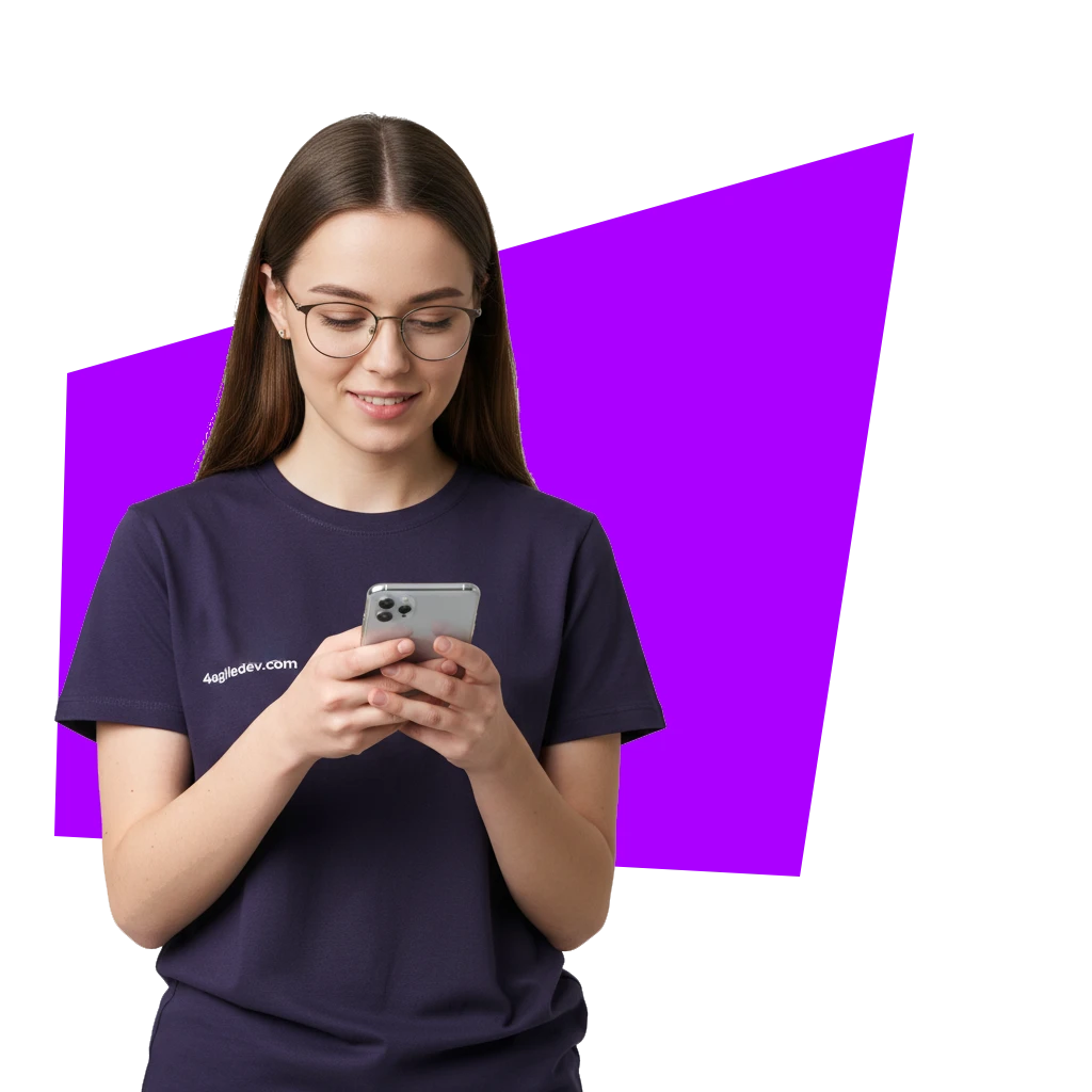 Professional Latin American developer from 4agileDev working on mobile app development